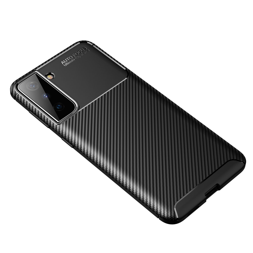  Samsung Galaxy S21 - Kolfiber Textur Skal - Svart