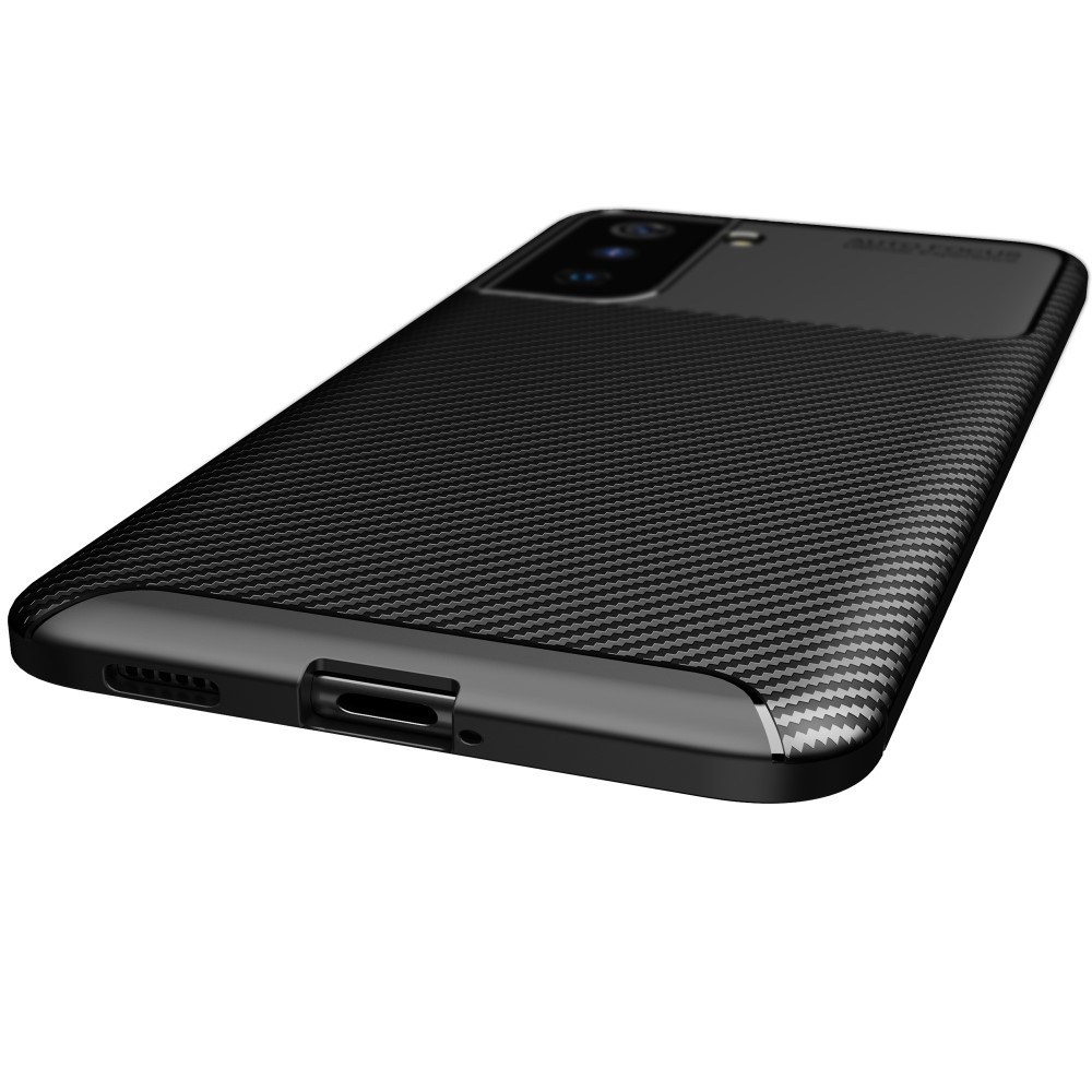  Samsung Galaxy S21 - Kolfiber Textur Skal - Svart