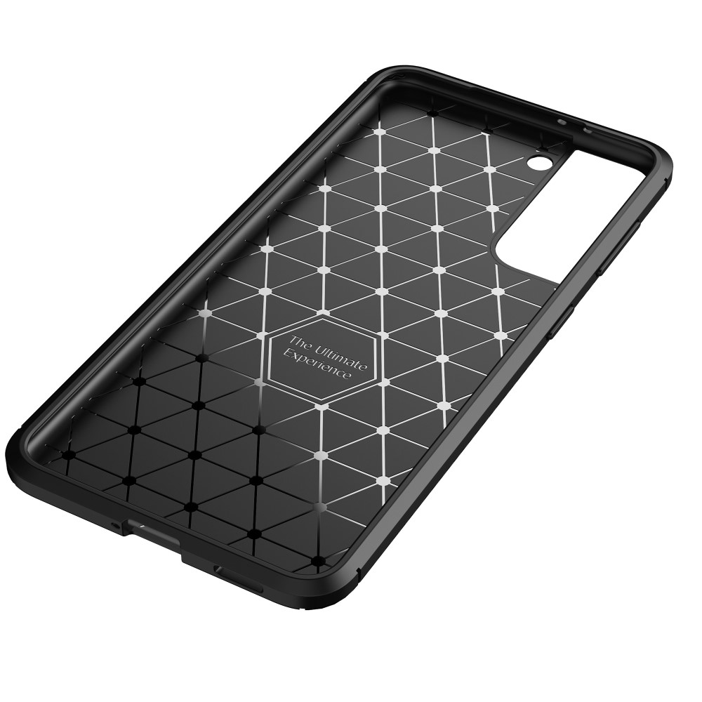  Samsung Galaxy S21 - Kolfiber Textur Skal - Svart