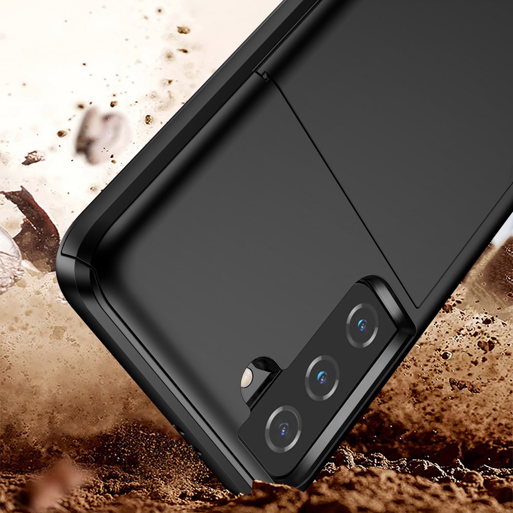  Samsung Galaxy S21 - Hybrid Skal Med Kortfack - Svart