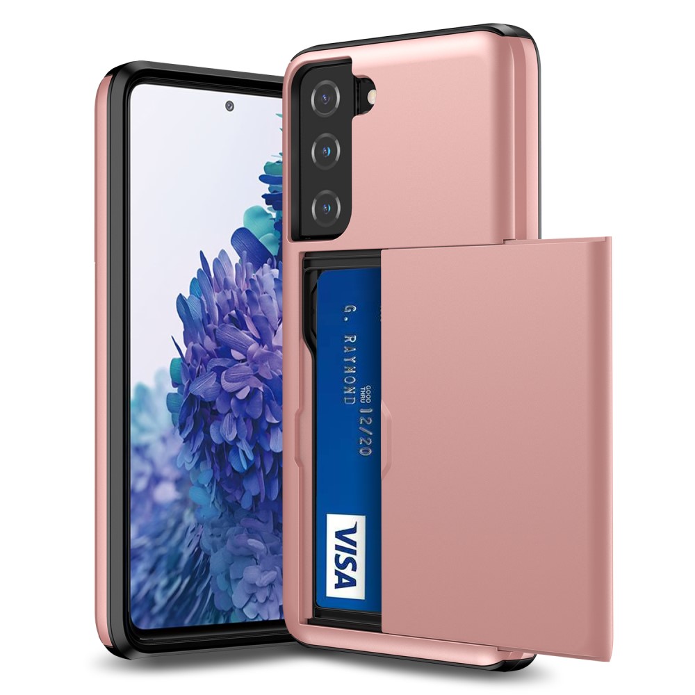  Samsung Galaxy S21 - Hybrid Skal Med Kortfack - Roséguld