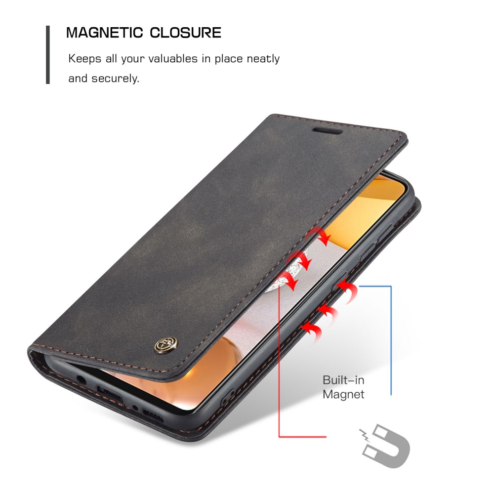 CASEME Samsung Galaxy S21 - CASEME Vintage Flip Fodral - Svart