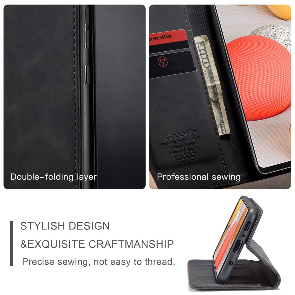 CASEME Samsung Galaxy S21 - CASEME Vintage Flip Fodral - Svart