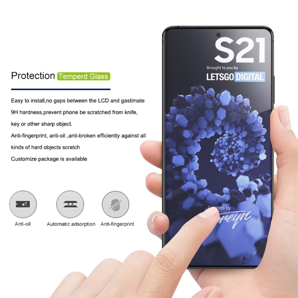 MOCOLO Samsung Galaxy S21 - MOCOLO Heltäckande Skärmskydd I Härdat Glas