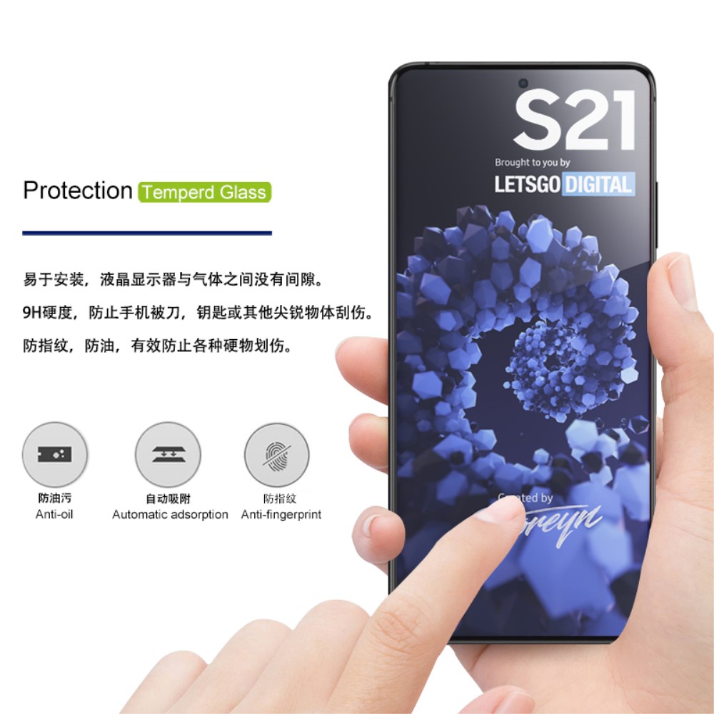MOCOLO Samsung Galaxy S21 - MOCOLO Heltäckande Skärmskydd I Härdat Glas