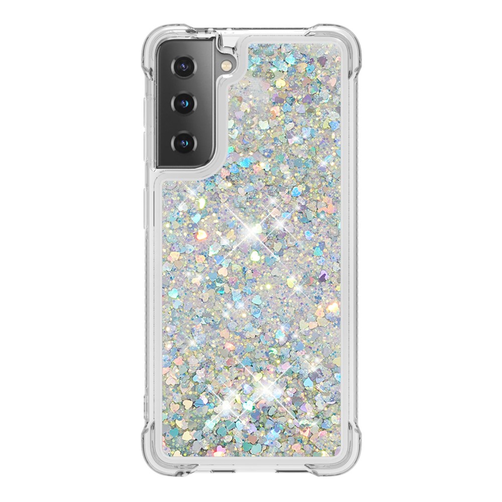  Samsung Galaxy S21 Plus - Shockproof Quicksand Skal - Silver