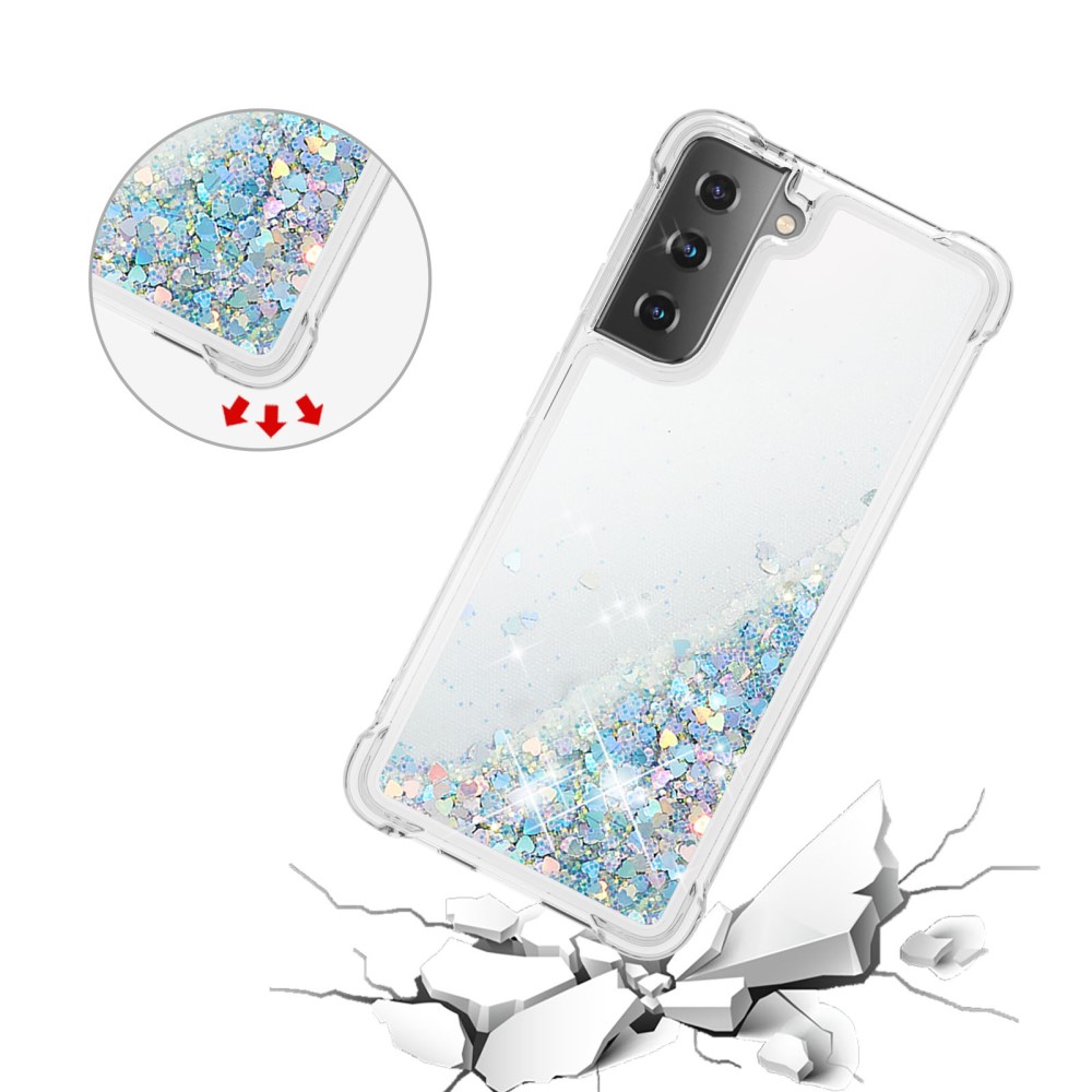  Samsung Galaxy S21 Plus - Shockproof Quicksand Skal - Silver