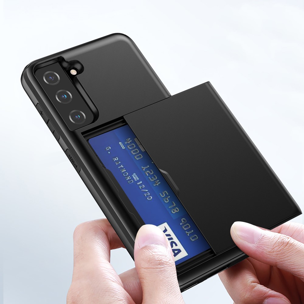  Samsung Galaxy S21 Plus - Skal Med Kortfack - Svart