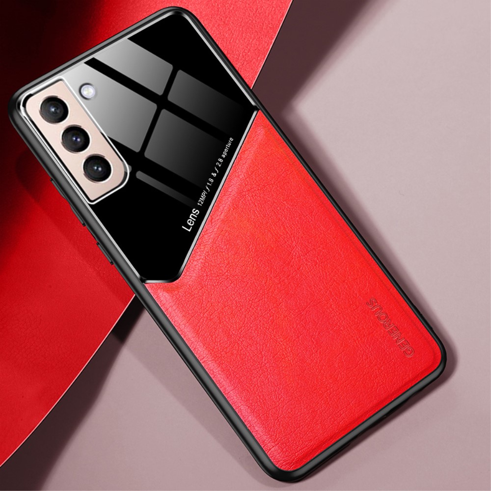  Samsung Galaxy S21 Plus - Hybrid Skal Med Inbyggd Magnetplatta - Röd