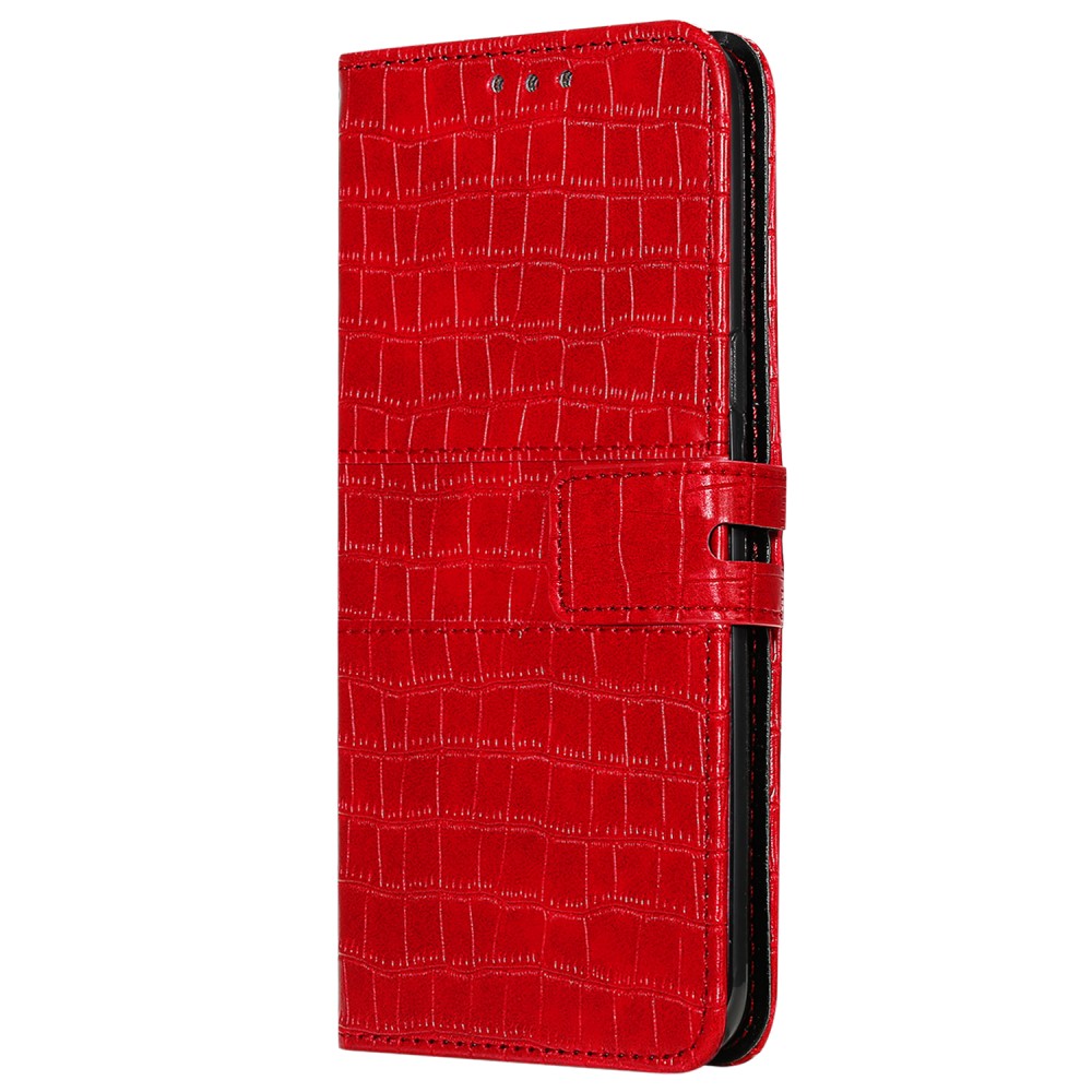  Samsung Galaxy S21 Ultra - Krokodil Textur Läder Fodral - Röd