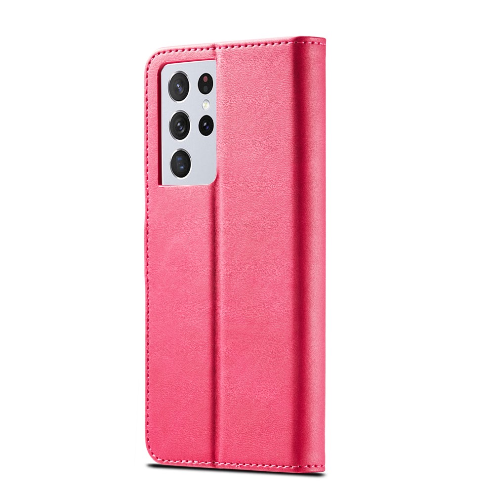 LC.IMEEKE Samsung Galaxy S21 Ultra - LC.IMEEKE Läder Fodral - Rosa