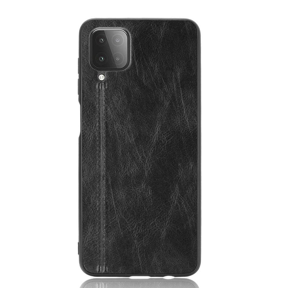  Samsung Galaxy A12 - Läderbelagt Hybrid Skal - Svart