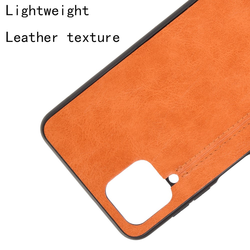  Samsung Galaxy A12 - Läderbelagt Hybrid Skal - Orange