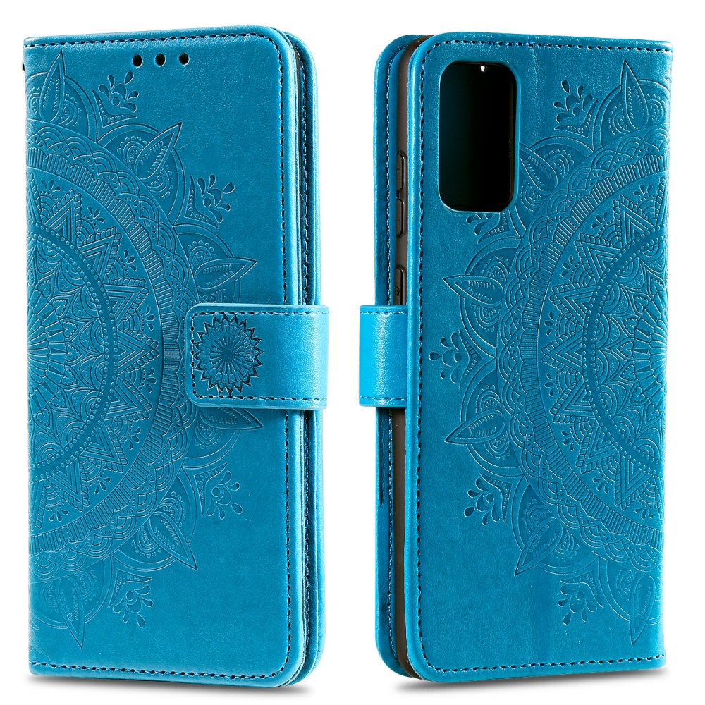  Samsung Galaxy A02s - Mandala Läder Fodral - Blå