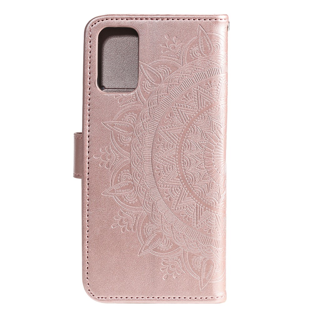  Samsung Galaxy A02s - Mandala Läder Fodral - Roséguld