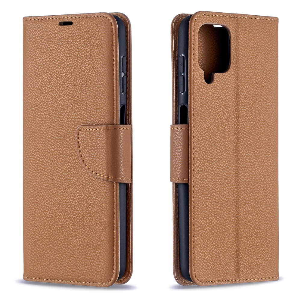  Samsung Galaxy A12 - Litchi Shark Fodral - Brun