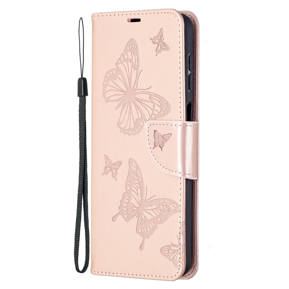  Samsung Galaxy A12 - Butterfly Plånboksfodral - Roséguld