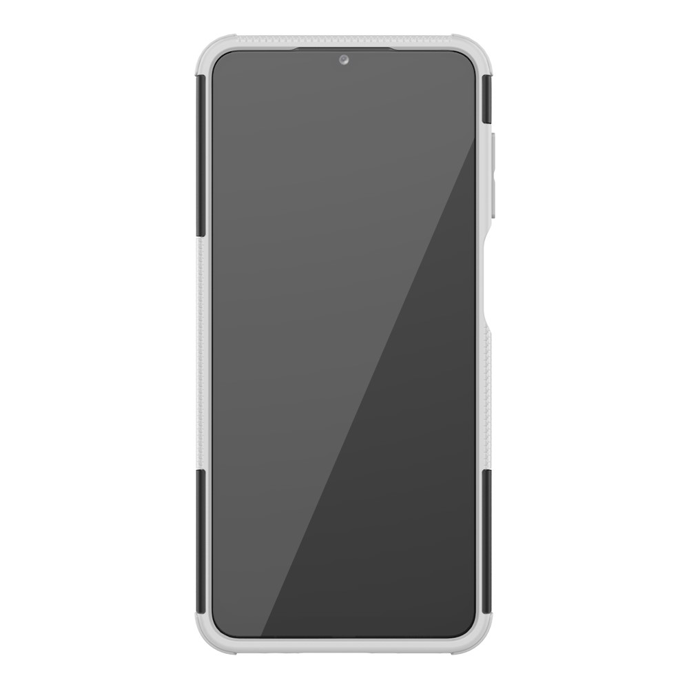  Samsung Galaxy A12 - Ultimata Stöttåliga Skalet med Stöd - Vit