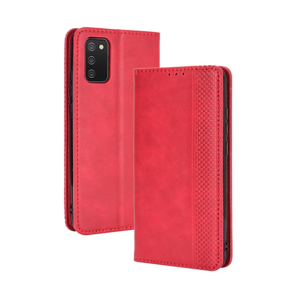  Samsung Galaxy A02s - Retro Läder Flip Fodral - Röd