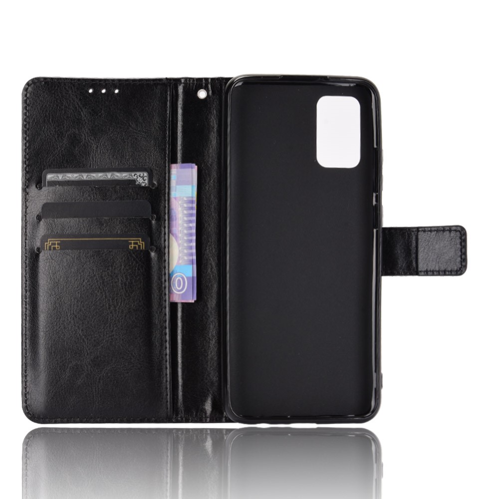  Samsung Galaxy A02s - Crazy Horse Läder Fodral - Svart