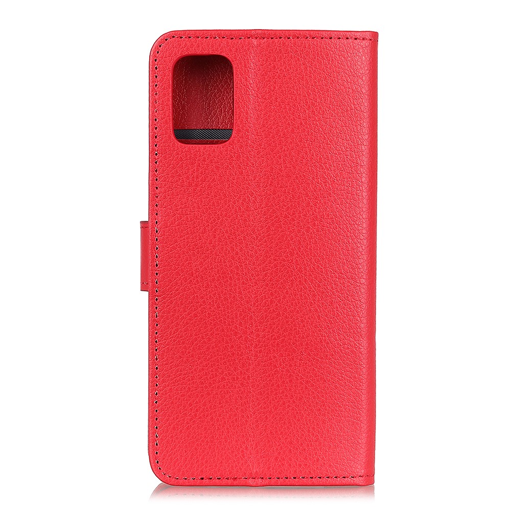  Samsung Galaxy A02s - Litchi Läder Fodral - Röd