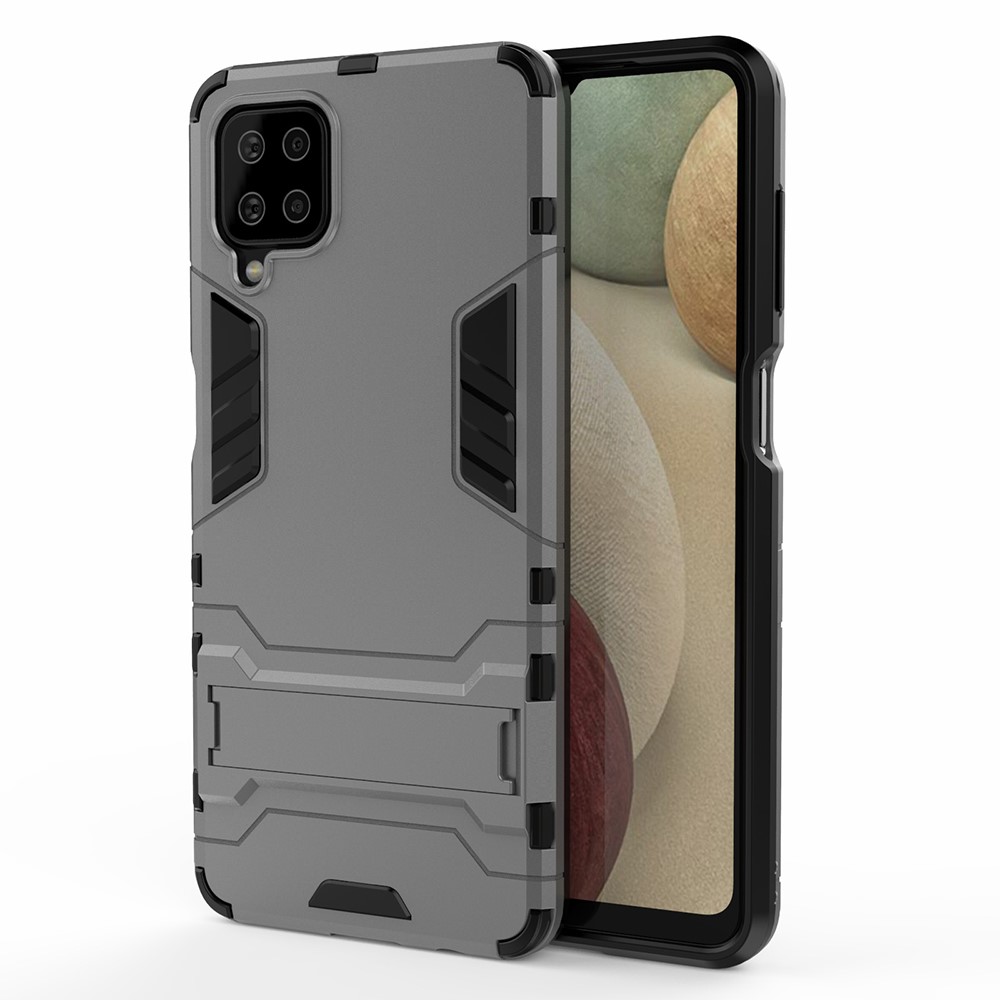  Samsung Galaxy A12 - Hybrid Skal Med Kickstand - Blå