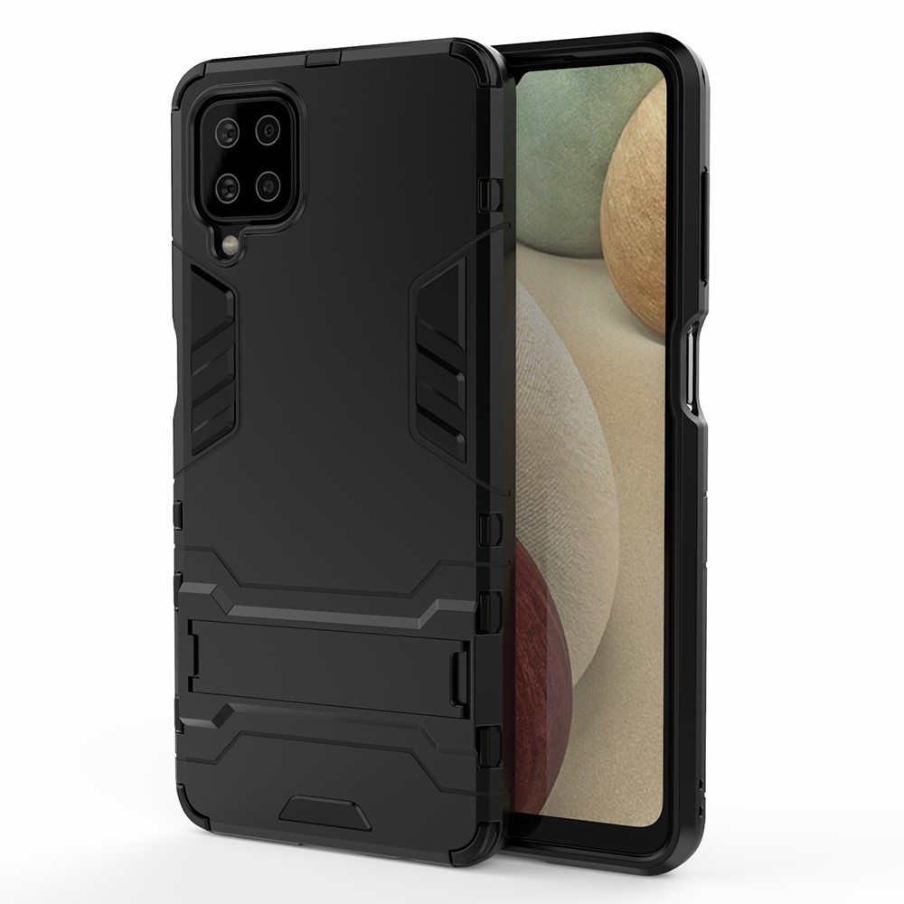  Samsung Galaxy A12 - Hybrid Skal Med Kickstand - Svart