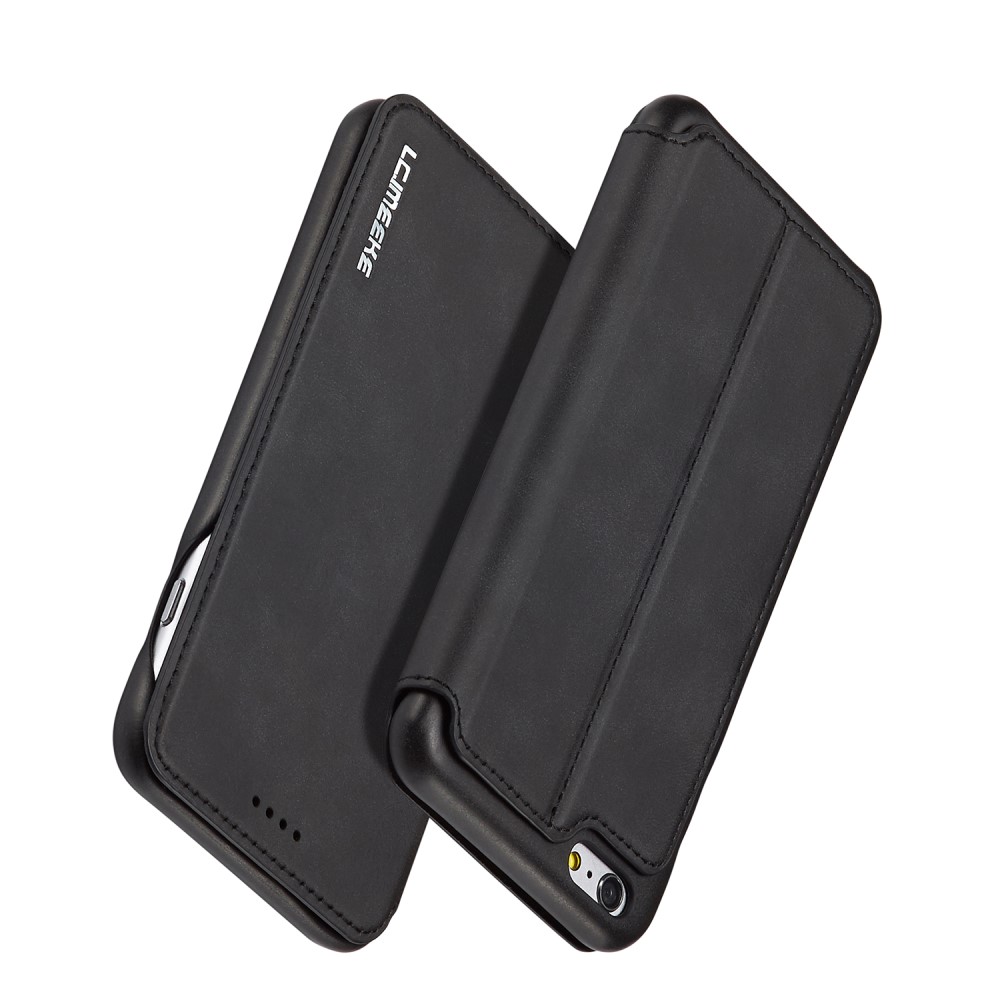 LC.IMEEKE iPhone 6/6S Plus - LC.IMEEKE Retro Läder Fodral - Svart