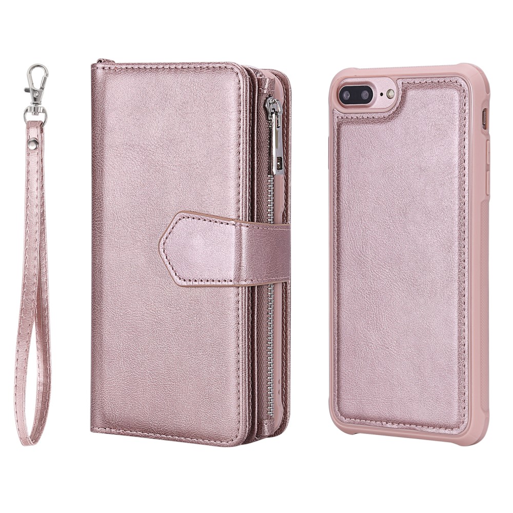  iPhone 6/6S/7/8 Plus - 2in1 Magnet Skal / Plånboksfodral - Roséguld