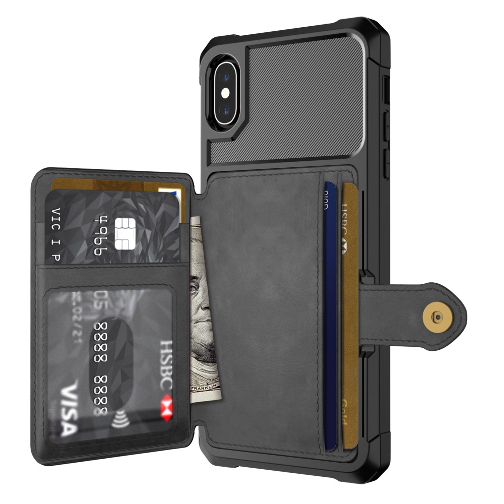  iPhone X/Xs - Skal Med Magnetiskt Plånbok - Svart