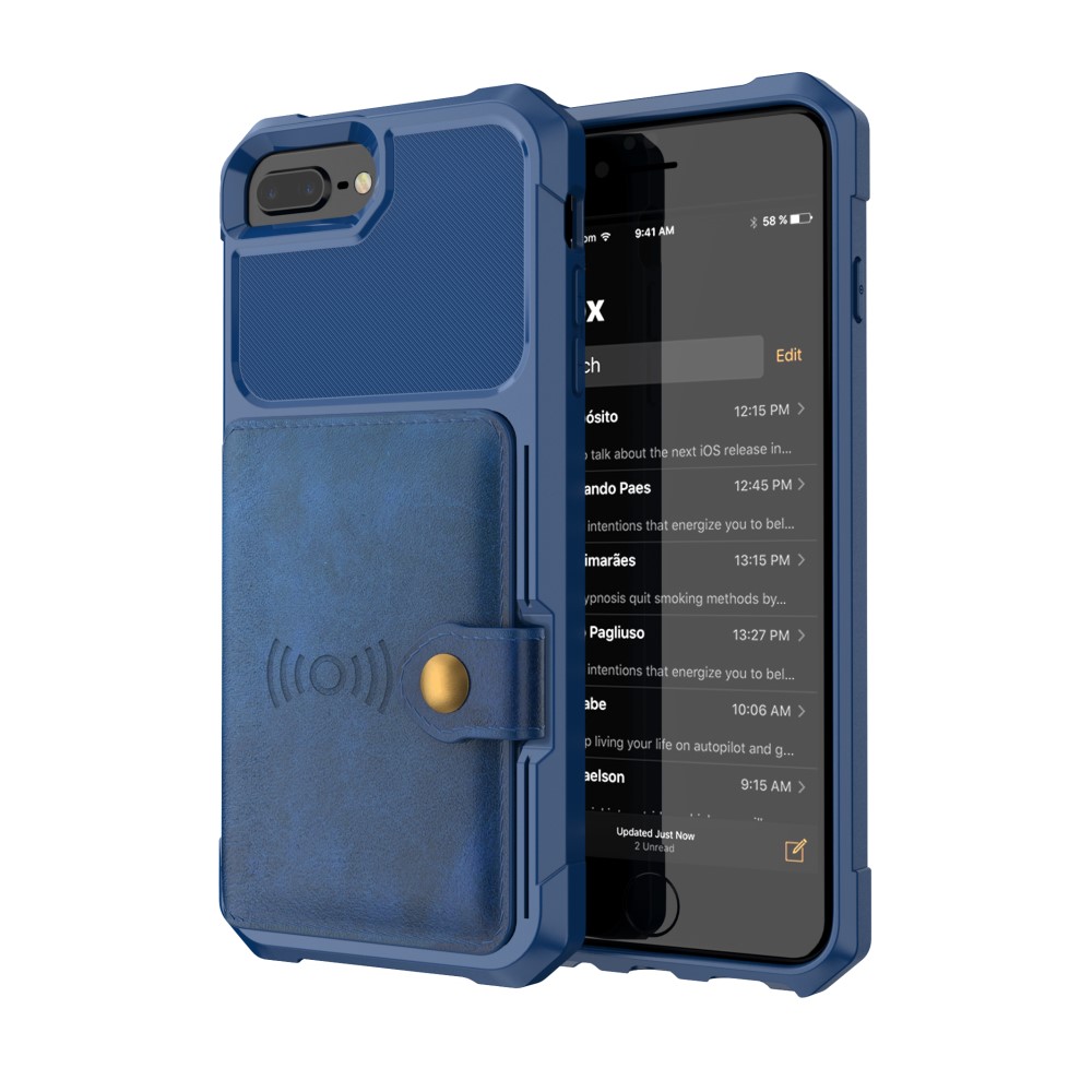  iPhone 6/6S/7/8 Plus - Skal Med Magnetiskt Plånbok - Blå