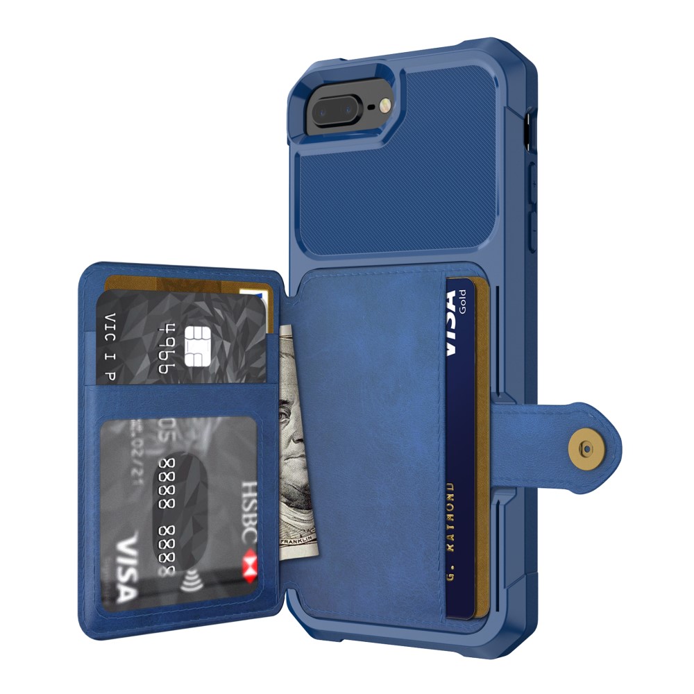  iPhone 6/6S/7/8 Plus - Skal Med Magnetiskt Plånbok - Blå