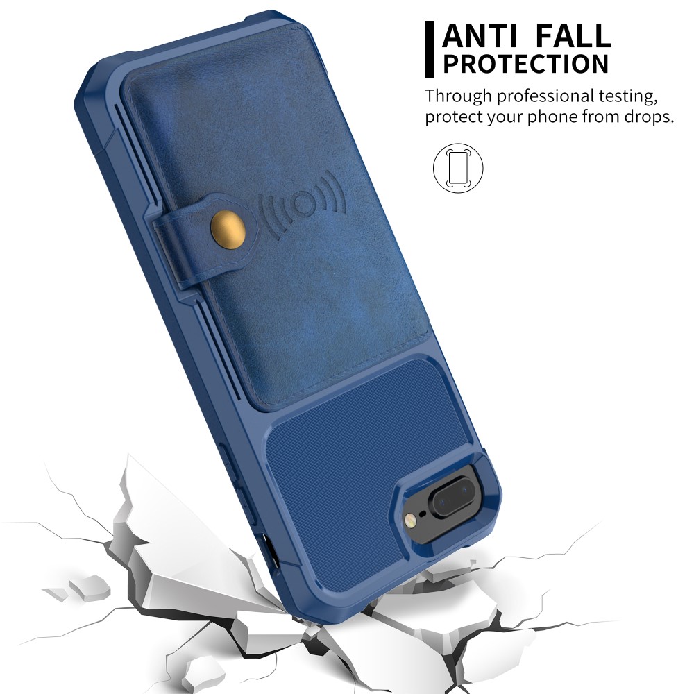  iPhone 6/6S/7/8 Plus - Skal Med Magnetiskt Plånbok - Blå