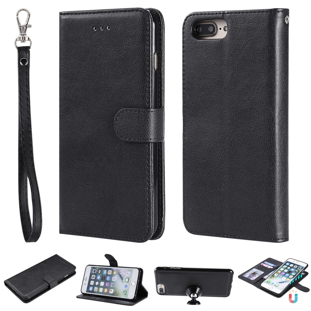  iPhone 6/6S/7/8 Plus - 2in1 Magnet Skal / Plånboksfodral - Svart