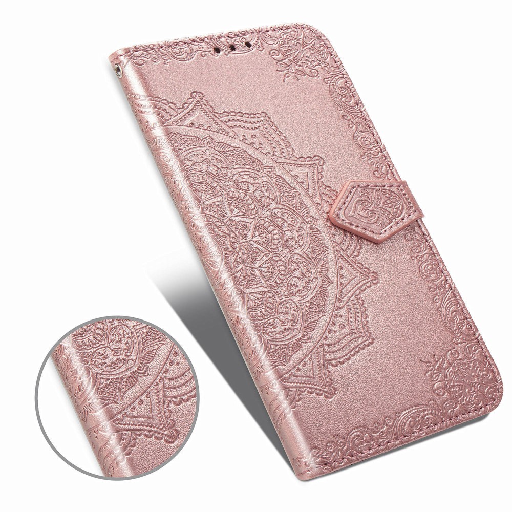  iPhone 11 Pro Max - Mandala Läder Fodral - Roségul