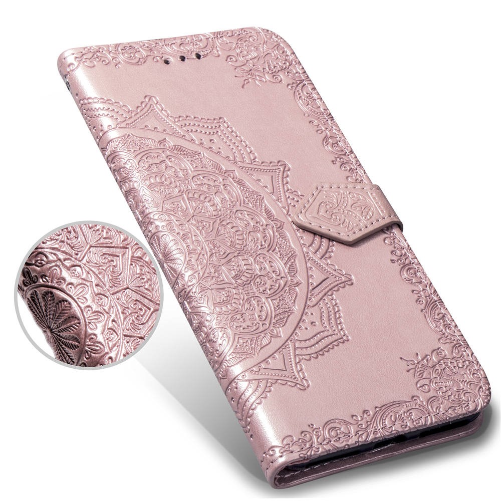  iPhone 7/8/SE (2020/2022) - Mandala Läder Fodral - Roséguld