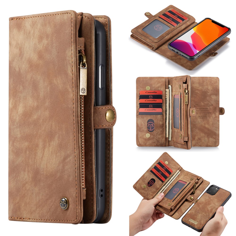 CASEME iPhone 11 Pro Max - CASEME 2-i-1 Multifunktionellt Fodral - Brun