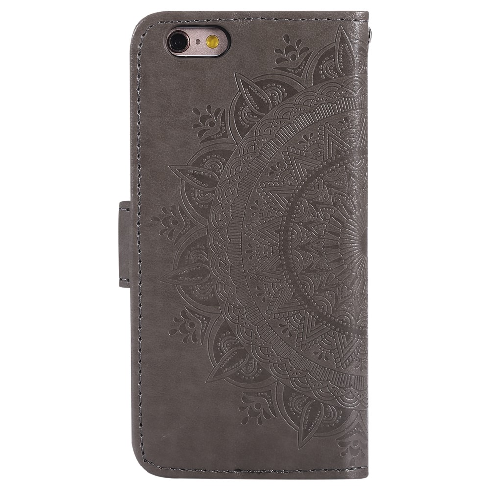  iPhone 6/6S - Mandala Läder Fodral - Grå