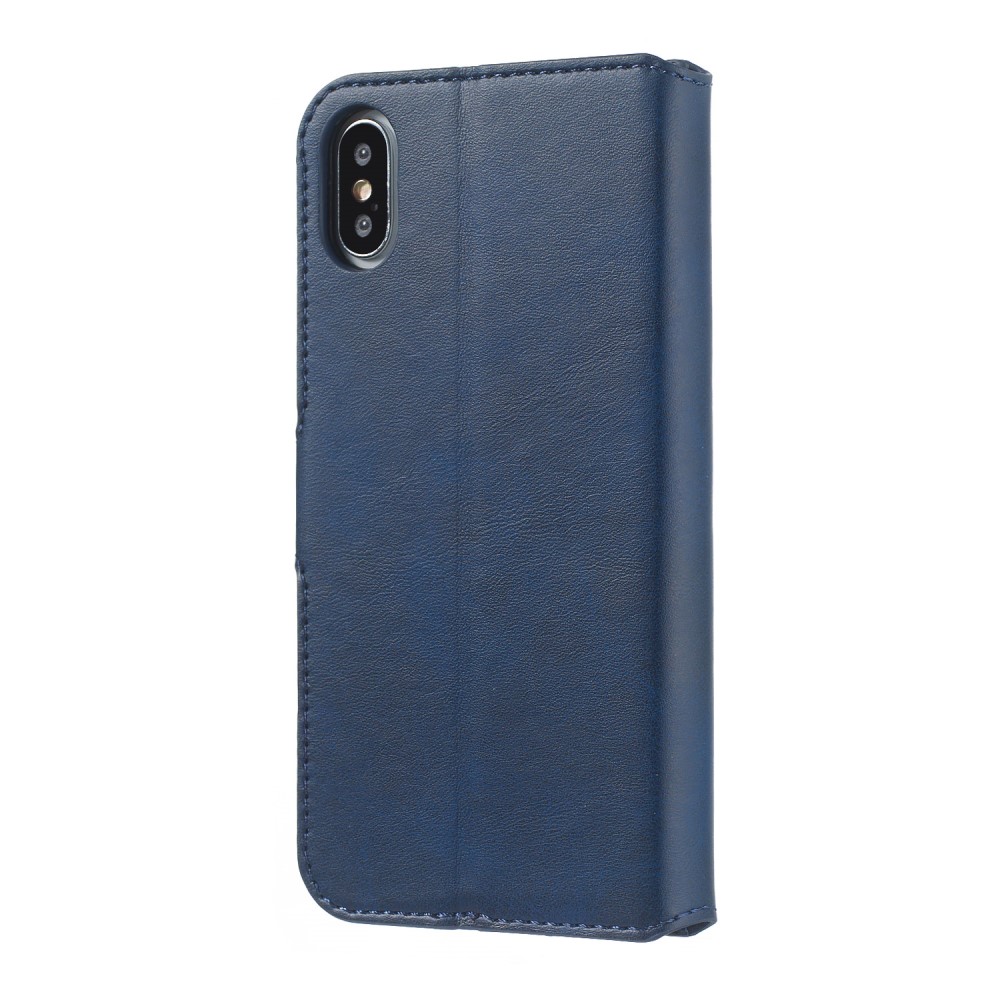  iPhone X/Xs - Solid Läder Fodral - Blå