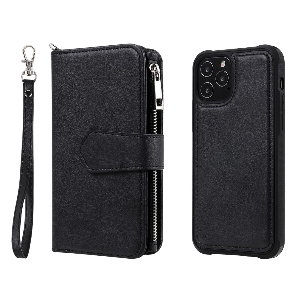  iPhone 12 / 12 Pro - 2in1 Magnet Skal / Plånboksfodral - Svart
