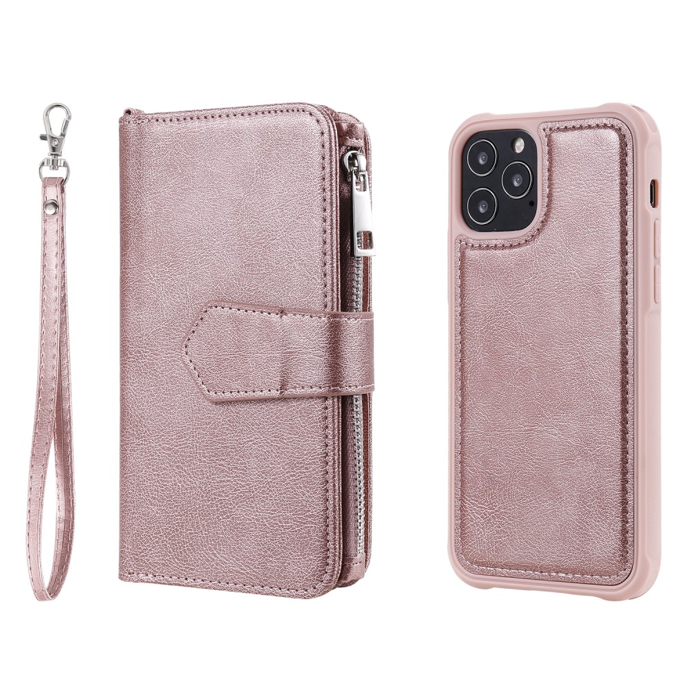  iPhone 12 / 12 Pro - 2in1 Magnet Skal / Plånboksfodral - Roséguld