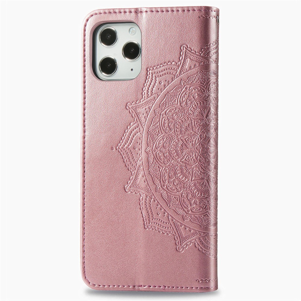  iPhone 12 Pro Max - Mandala Läder Fodral - Roséguld