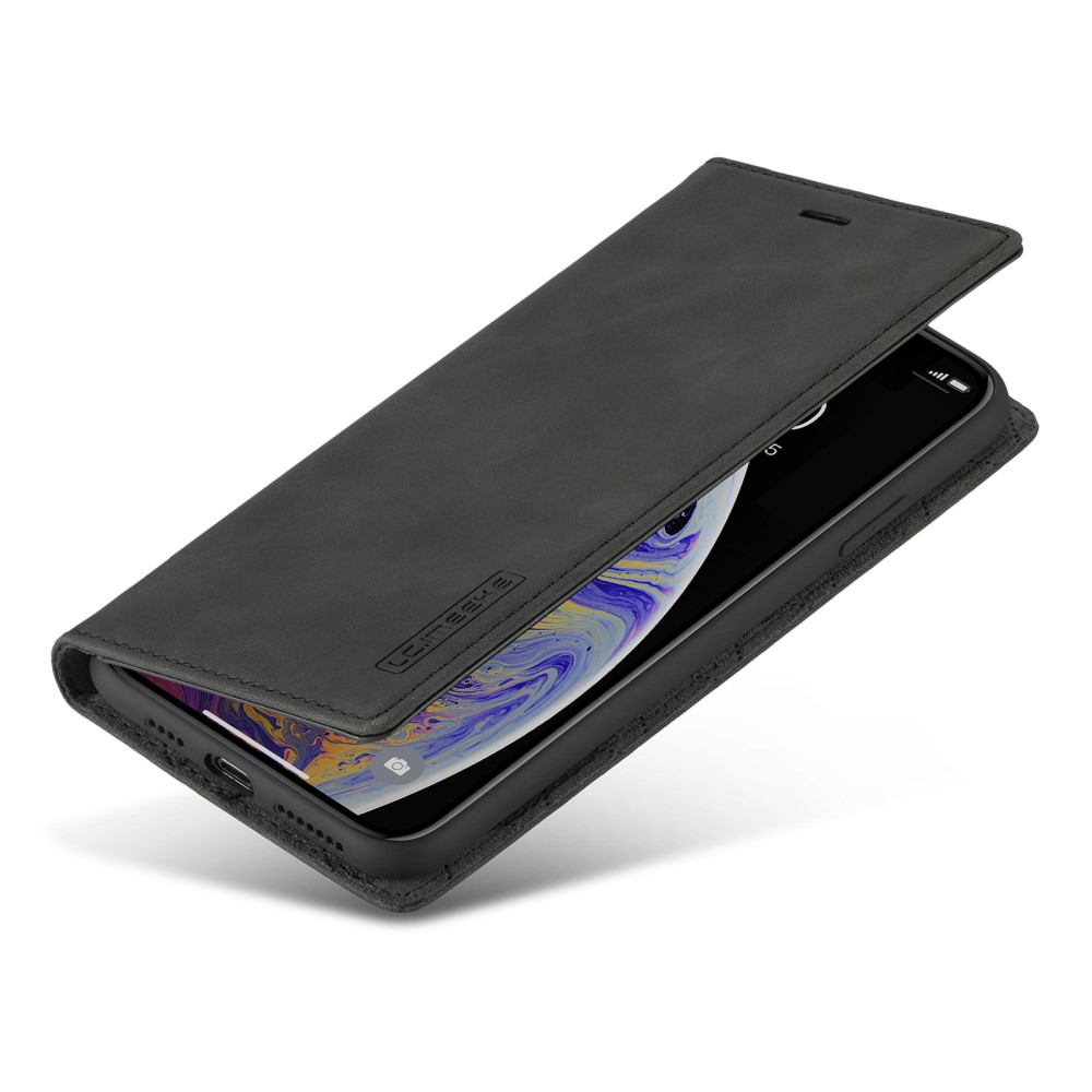 LC.IMEEKE iPhone X/Xs - LC.IMEEKE Läder Flip Fodral - Svart