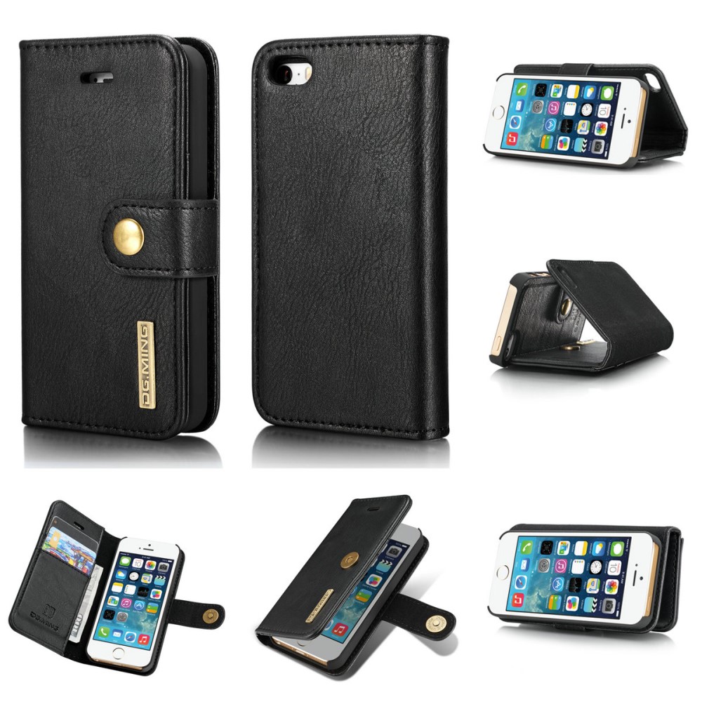 DG.MING iPhone 5/5S/SE 2016 - DG.MING 2in1 Magnet Fodral - Svart