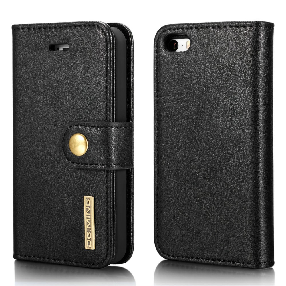 DG.MING iPhone 5/5S/SE 2016 - DG.MING 2in1 Magnet Fodral - Svart