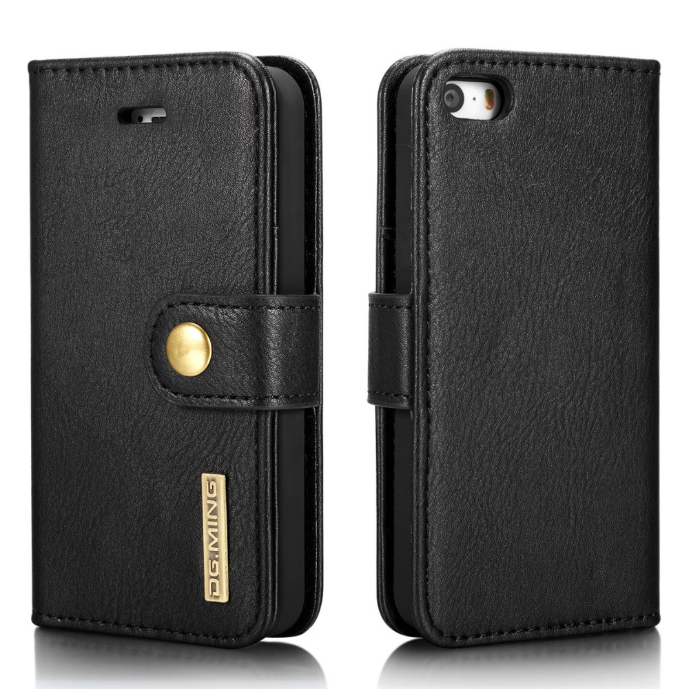 DG.MING iPhone 5/5S/SE 2016 - DG.MING 2in1 Magnet Fodral - Svart