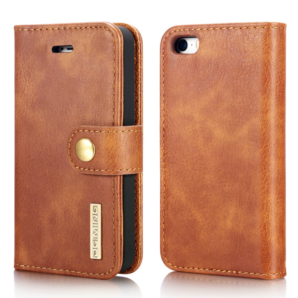 DG.MING iPhone 5/5S/SE 2016 - DG.MING 2in1 Magnet Fodral - Brun