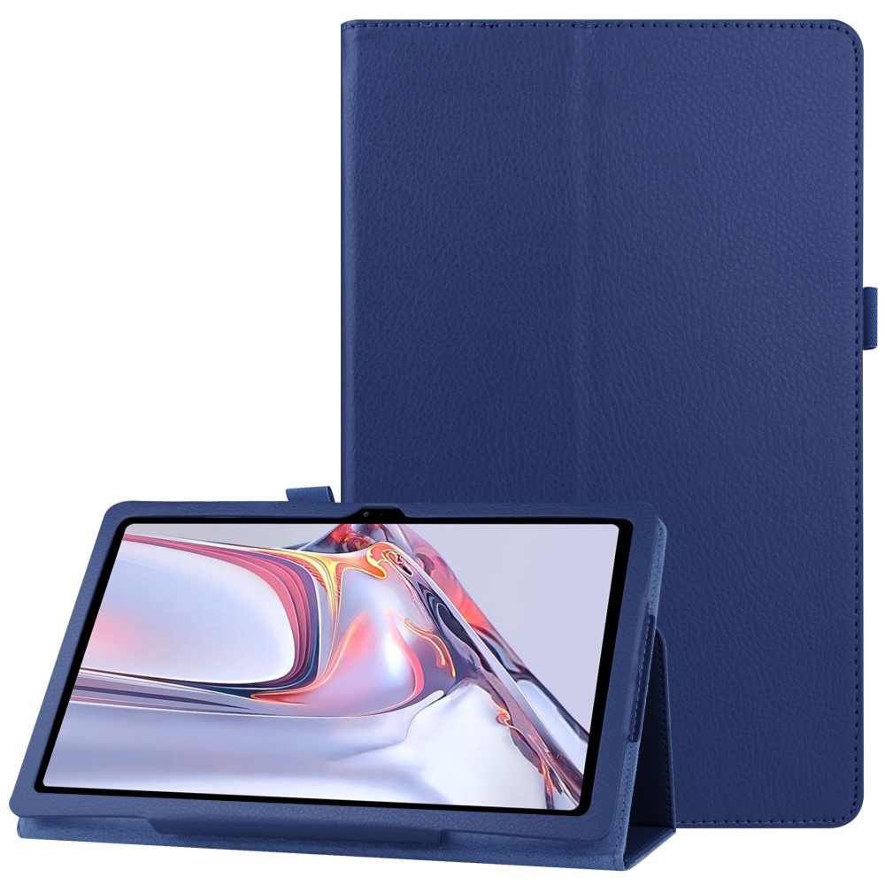  Samsung Galaxy Tab A7 10.4 Fodral Litchi läder Mörk Blå