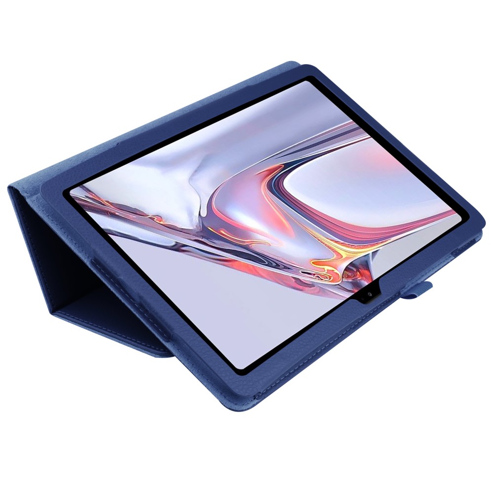  Samsung Galaxy Tab A7 10.4 Fodral Litchi läder Mörk Blå
