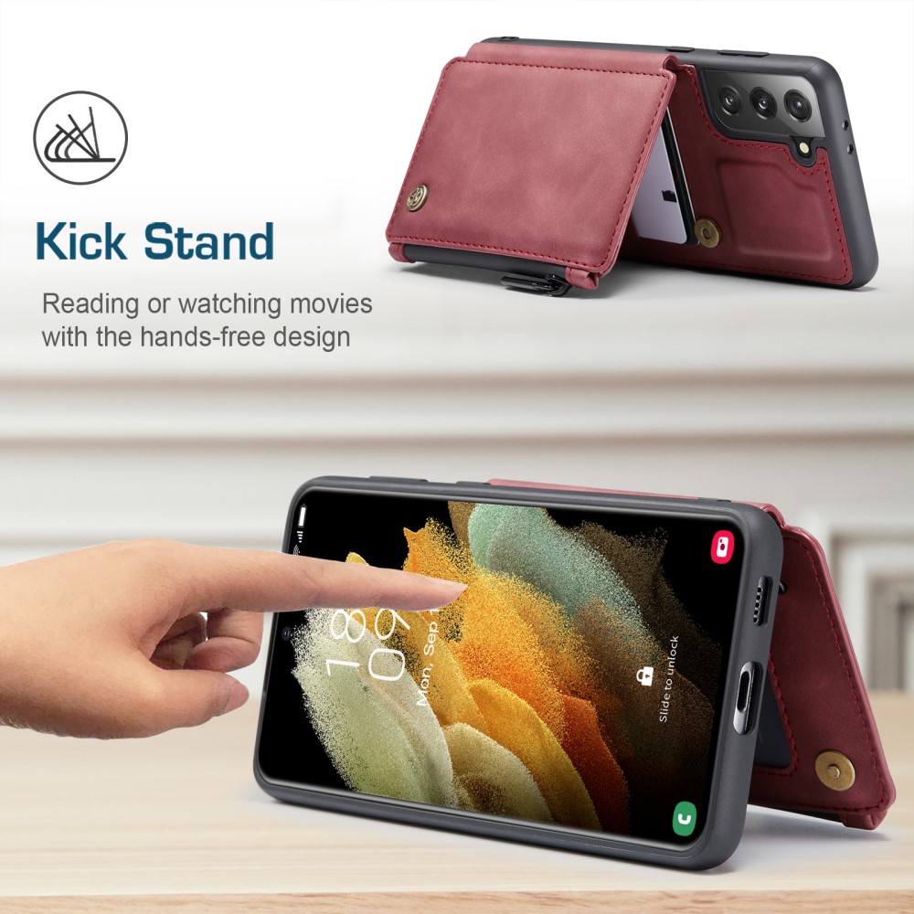 CASEME Samsung Galaxy S21 Plus - CASEME Skal med Plånboksfunktion - Röd